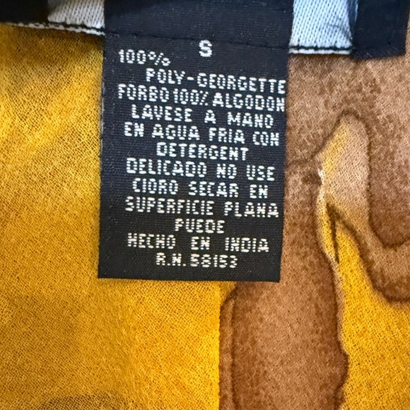 Chaudry Dress Size S Mustard Yellow Floral‎ Spaghetti Strap Ruffle Hem - Picture 4 of 10